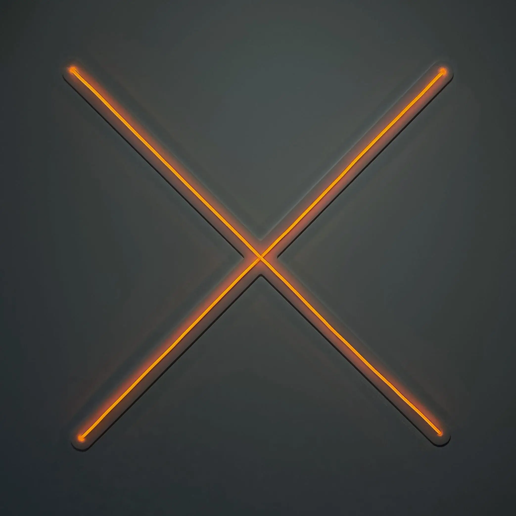 Oranžinis LED neono X ženklas